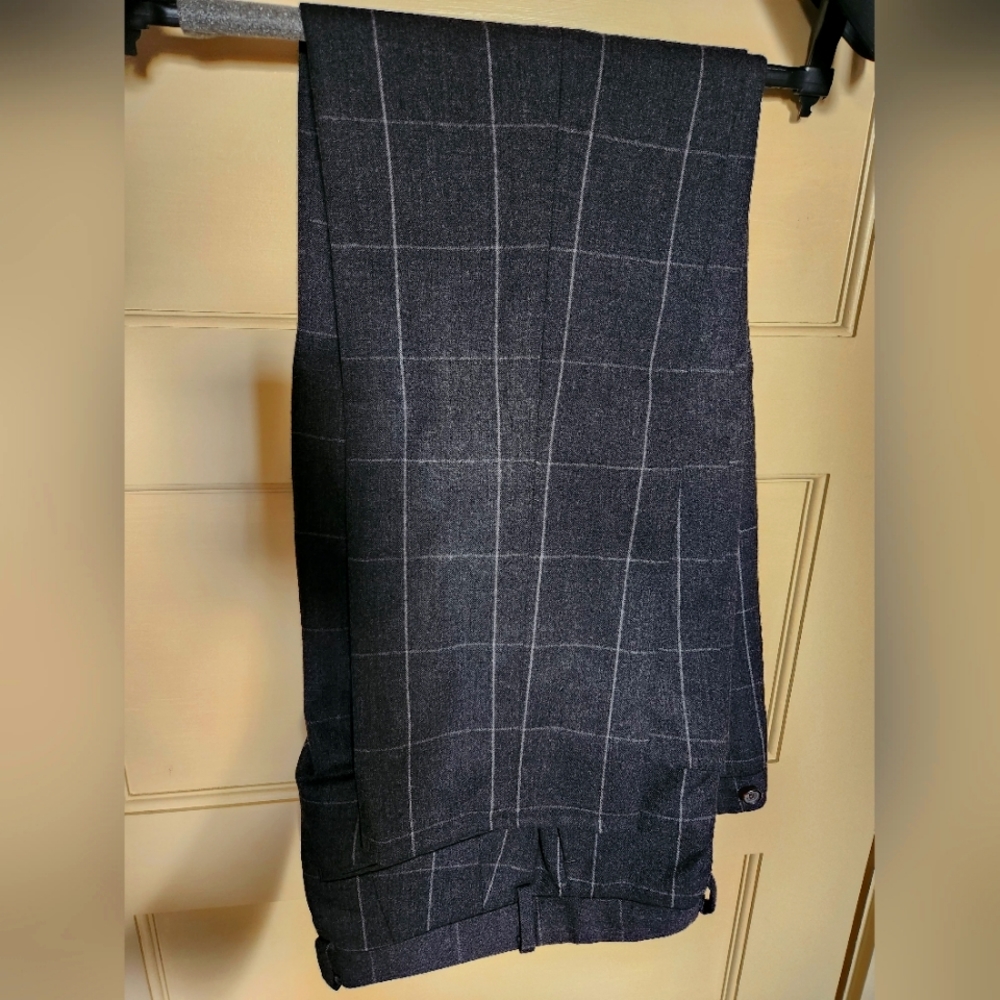 Ralph Lauren 30x32 Dress Pants Charcoal Grey Windowpane